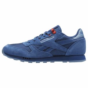 Adidasy Dziecięce Reebok Classic Leather Niebieskie/Czerwone PL 78KGHNF